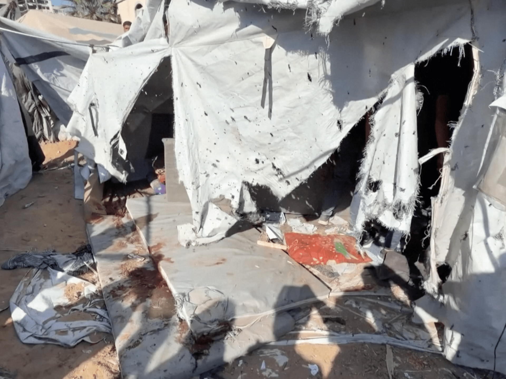 Israeli forces strike Gaza City tent camp, killing multiple Palestinian civilians
